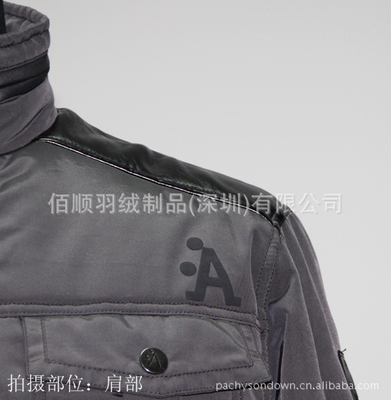 【真牛皮拼接多口袋保暖棉衣外貿服裝工廠生產批發(fā)供應來樣訂做116】價格,廠家,圖片,服裝加工,佰順羽絨制品(深圳)-